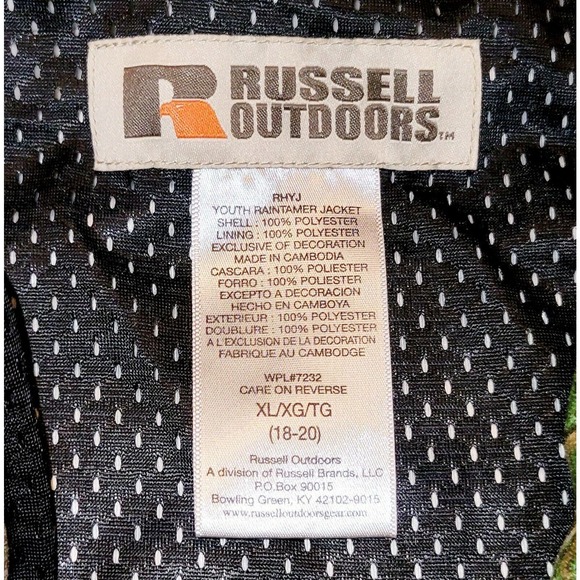 VTG Russell Outdoors Camo Jacket Youth XL 18-20, Mesh Lining, Max-1, RHYJ 7232 - Picture 8 of 9